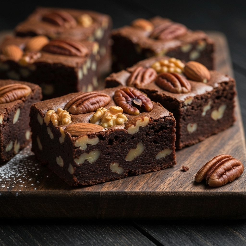 Brownies Gourmet (9 unidades) - Brownies artesanales con nueces y chocolate belga