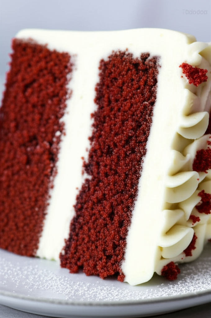 Torta Red Velvet - Clásica torta red velvet con cream cheese y decoración elegante